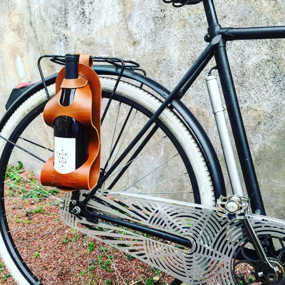 Bar Amigos – Porte-bouteille en cuir pour vélo, idéal pour les