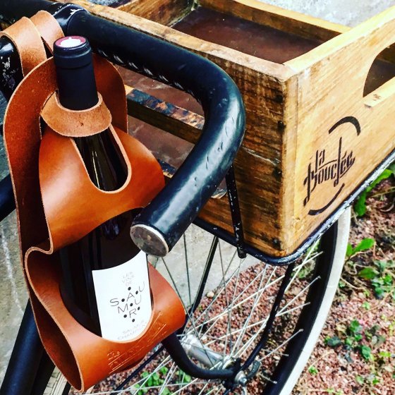 Porte bouteille en cuire pour vélo