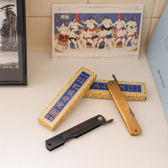 Higonokami couteau de poche japonais motif gouttes d'eau, 5