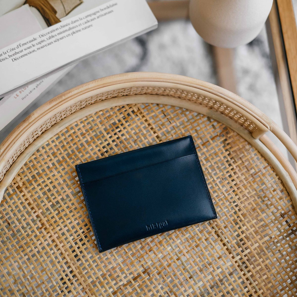 CKANDAY Paquet de 2 porte-cartes de nom d'entreprise de luxe en cuir PU et  en acier inoxydable multi-cartes, poche de protection professionnelle avec  fermeture magnétique et métal pour carte d'identit : 