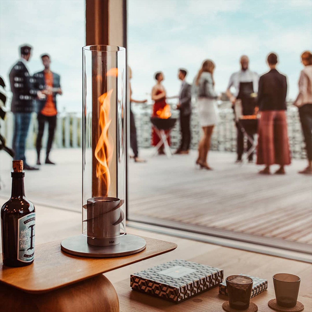 Foyer de table Foyer à alcool portable Cheminée Intérieur extérieur Mini  cheminée Brûler une vraie flamme pour patio Balcon