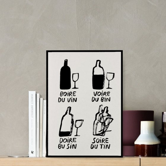 Affiche vin - Les bons vins font les bons copains