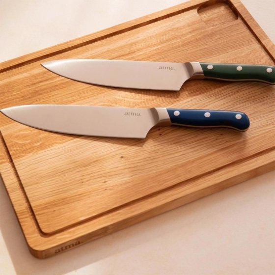 Pot range-couteaux sécurisé en bois d'olivier
