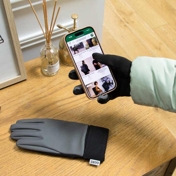 Gants gris hiver femme chauds tactiles compatibles smartphone